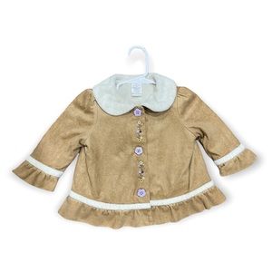 Little Girls 12-18 months Tan and white light jacket sweater